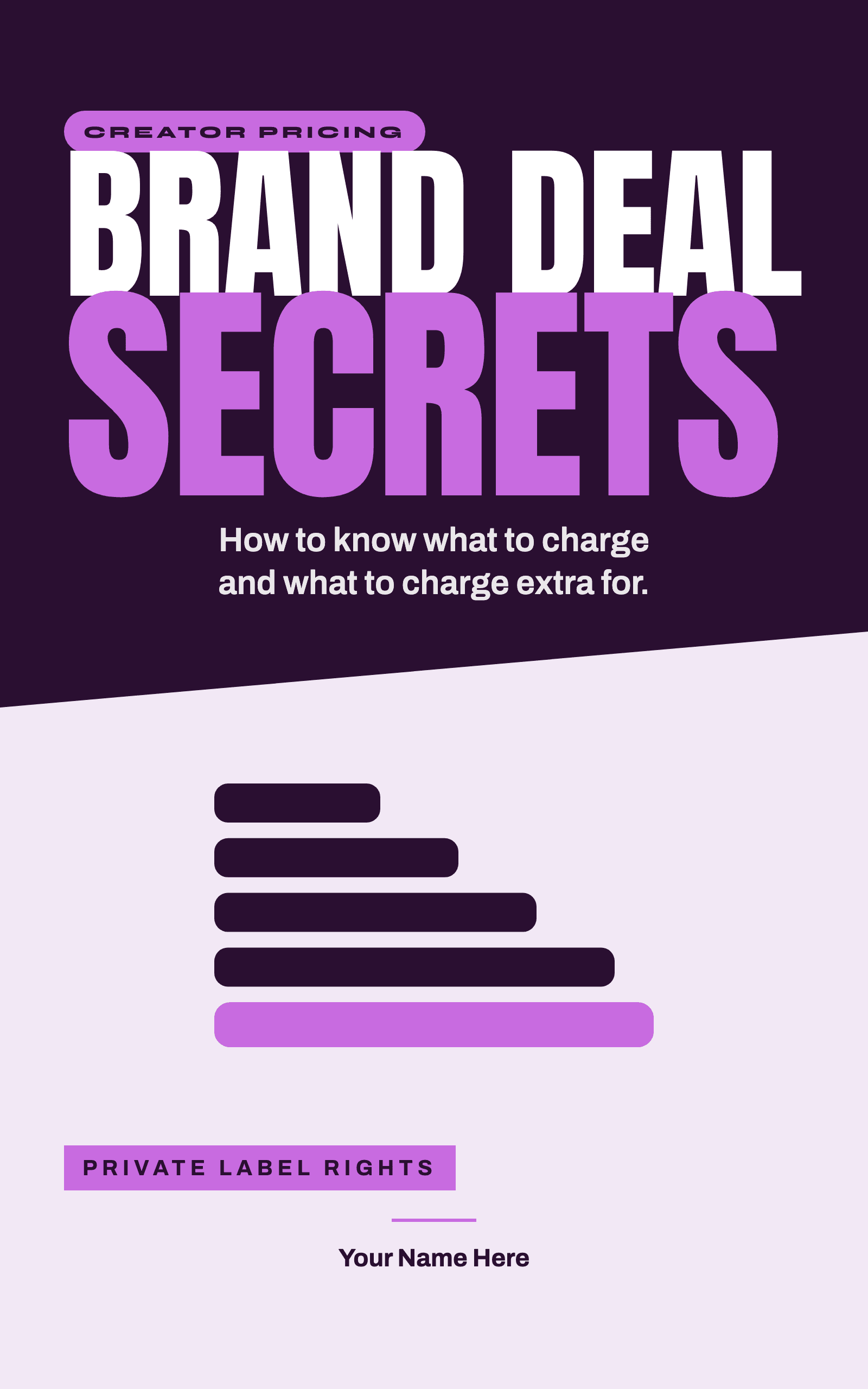 Brand Deal Secrets, how to know what to charge and what to charge extra for, rebrandable PLR ebook cover