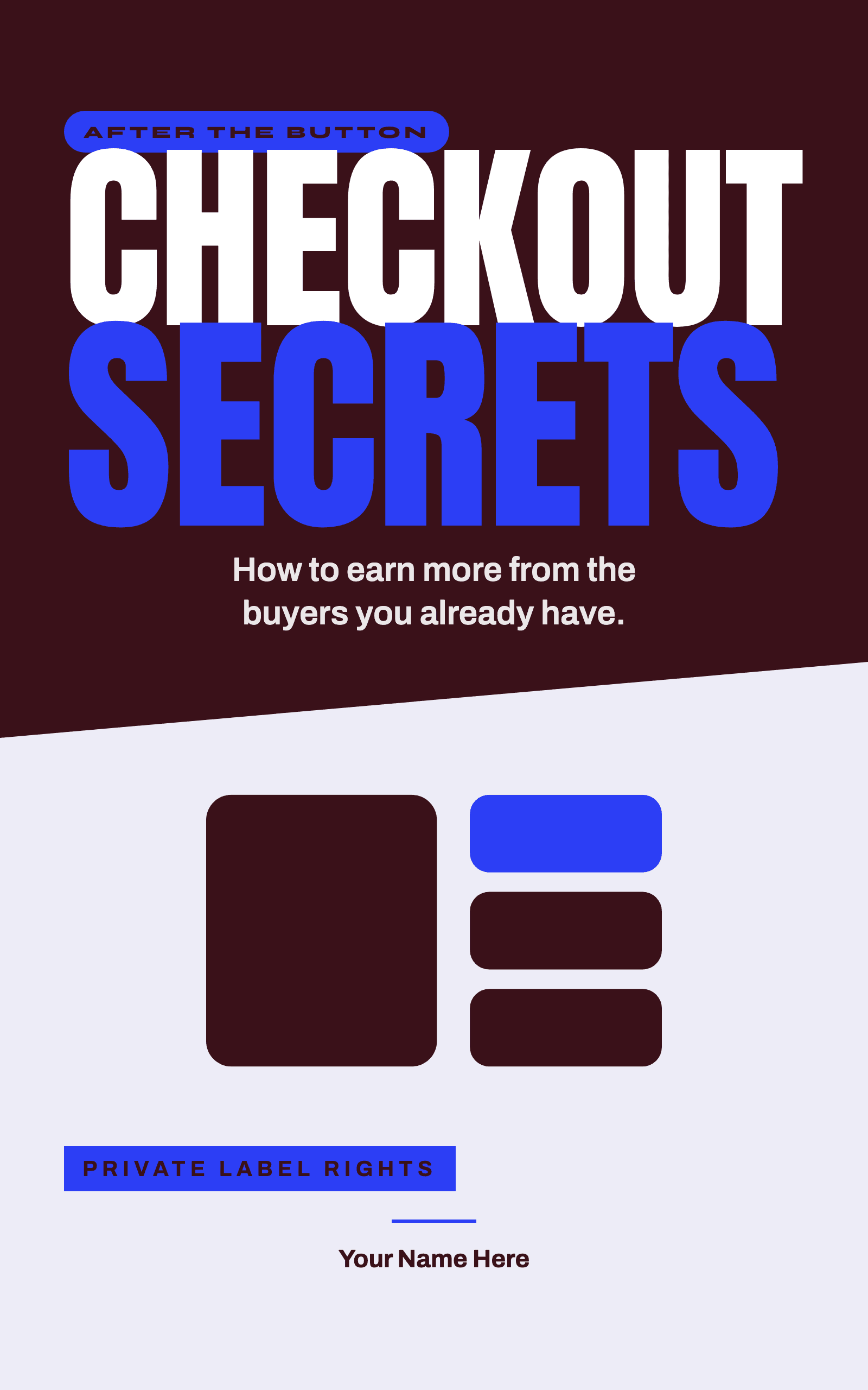 Checkout Secrets, how to earn more from the buyers you already have, rebrandable PLR ebook cover