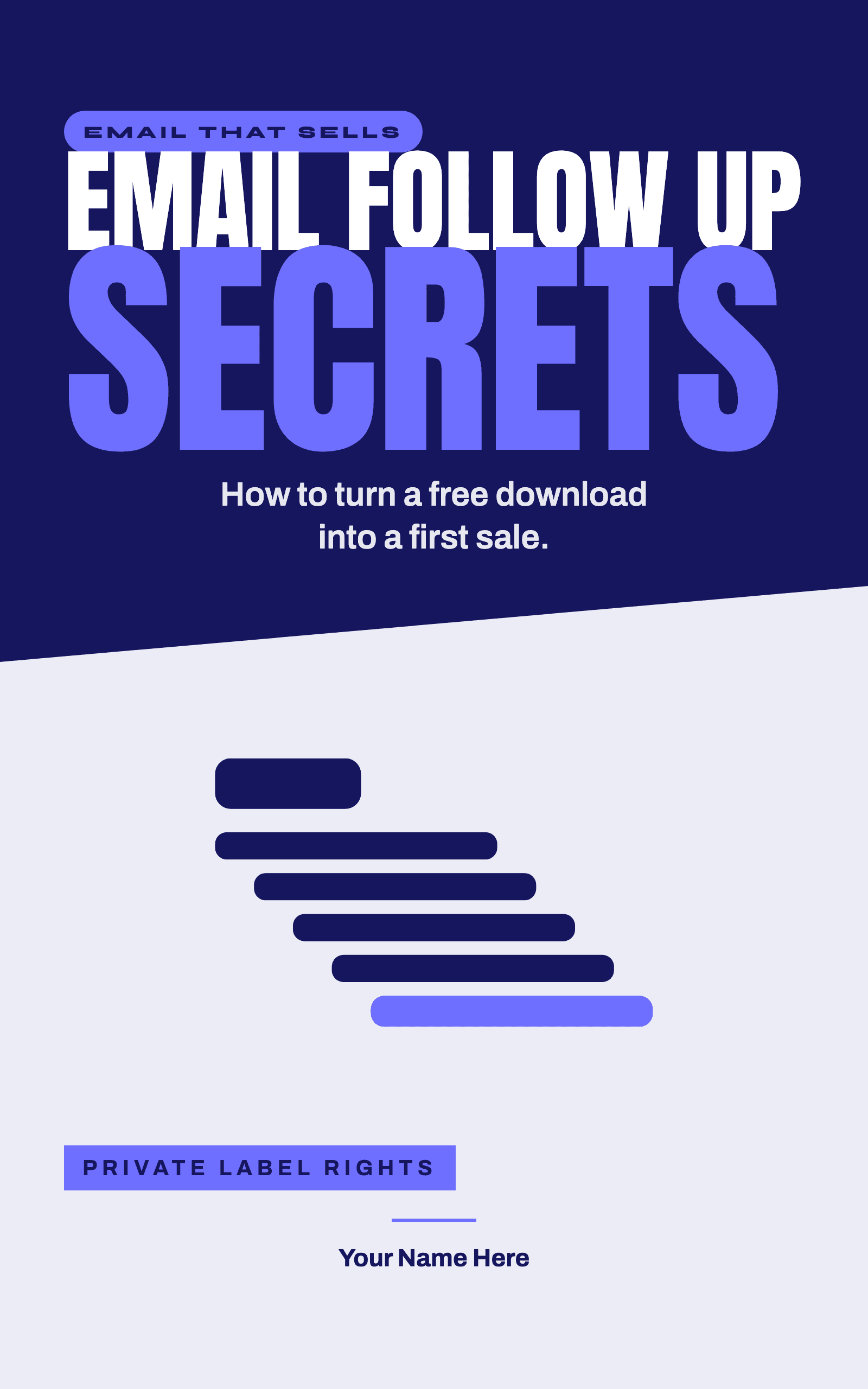 Email Follow Up Secrets, how to turn a free download into a first sale, rebrandable PLR ebook cover
