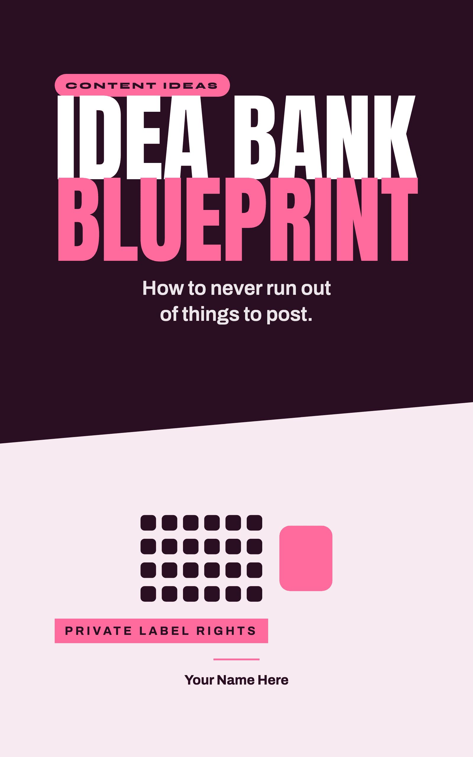Idea Bank Blueprint, rebrandable PLR ebook cover