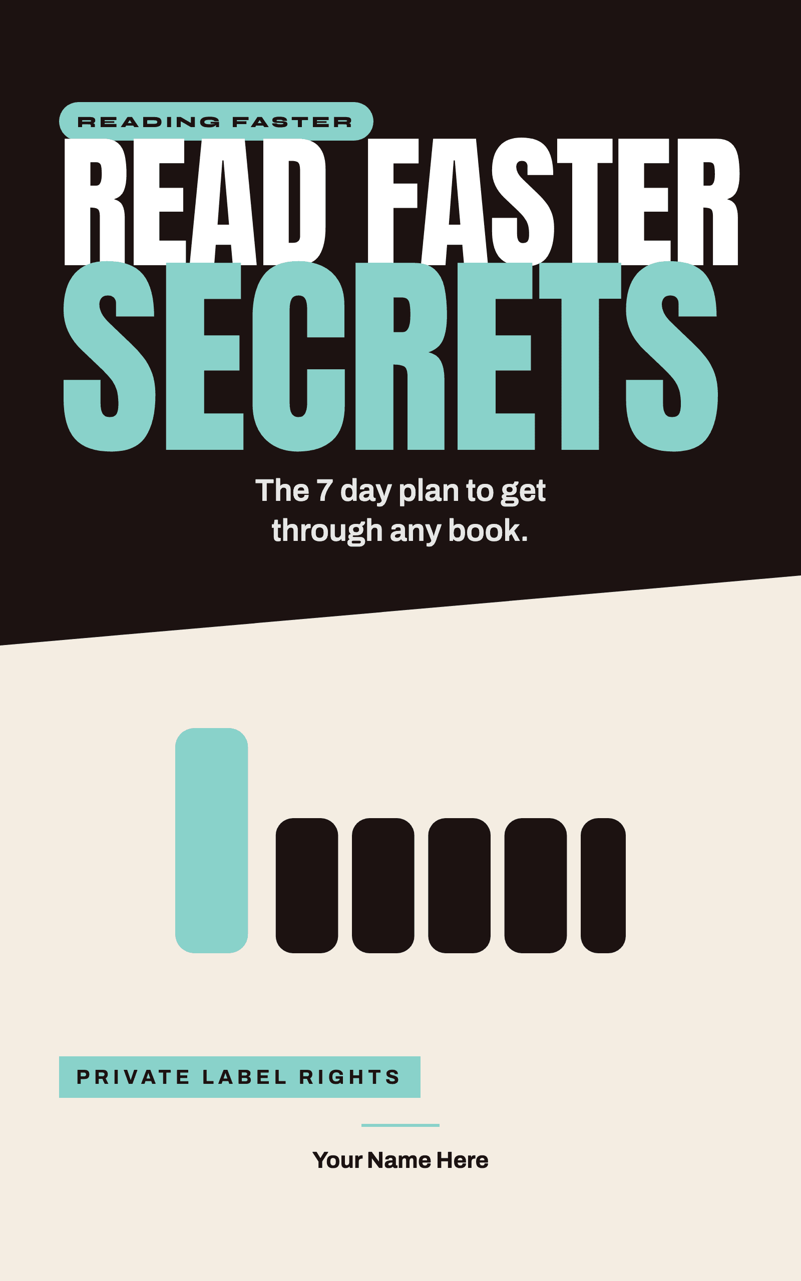 Read Faster Secrets, the 7 day plan to get through any book, rebrandable PLR ebook cover