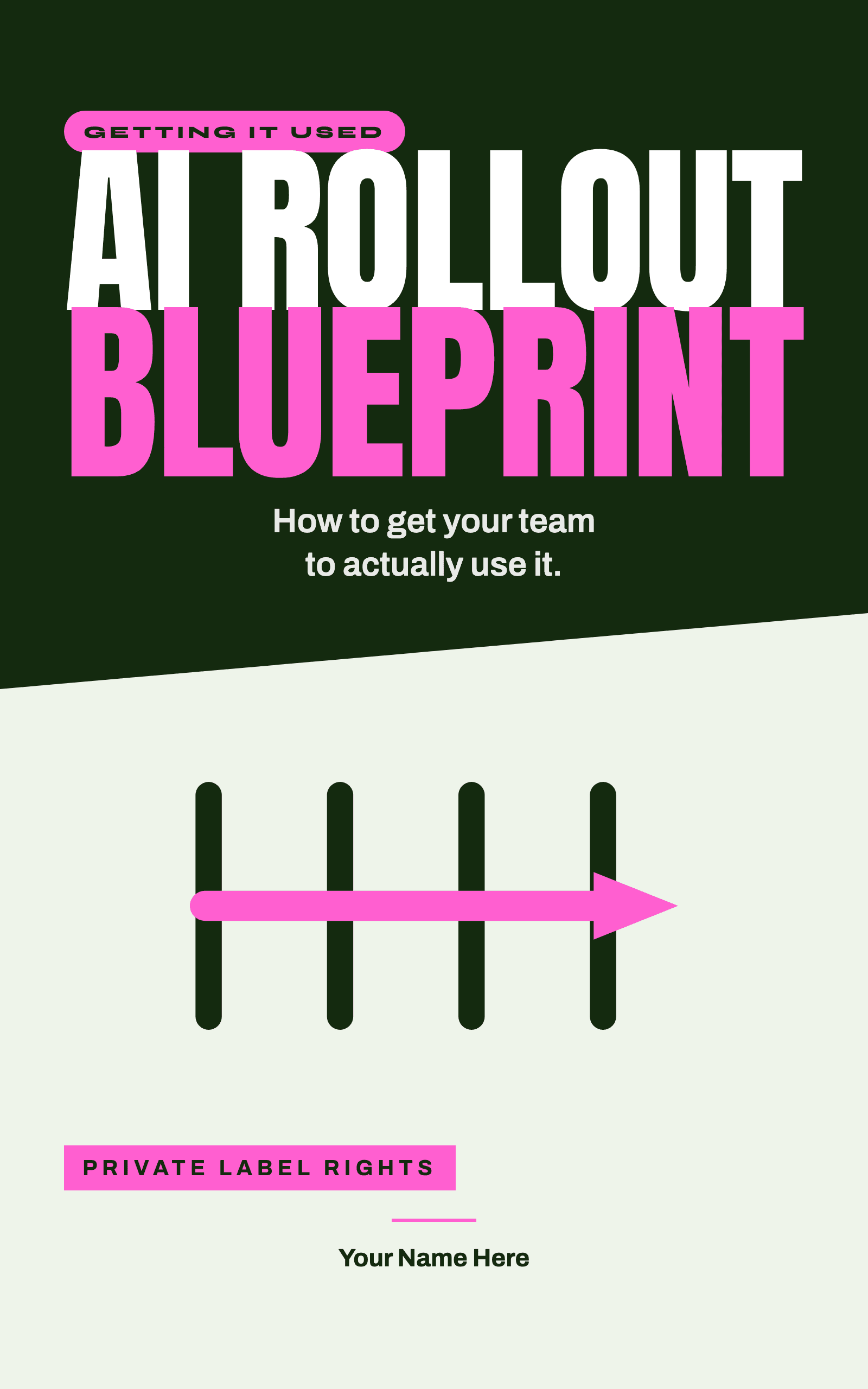 The AI Rollout Blueprint, how to get your team to actually use it, rebrandable PLR ebook cover