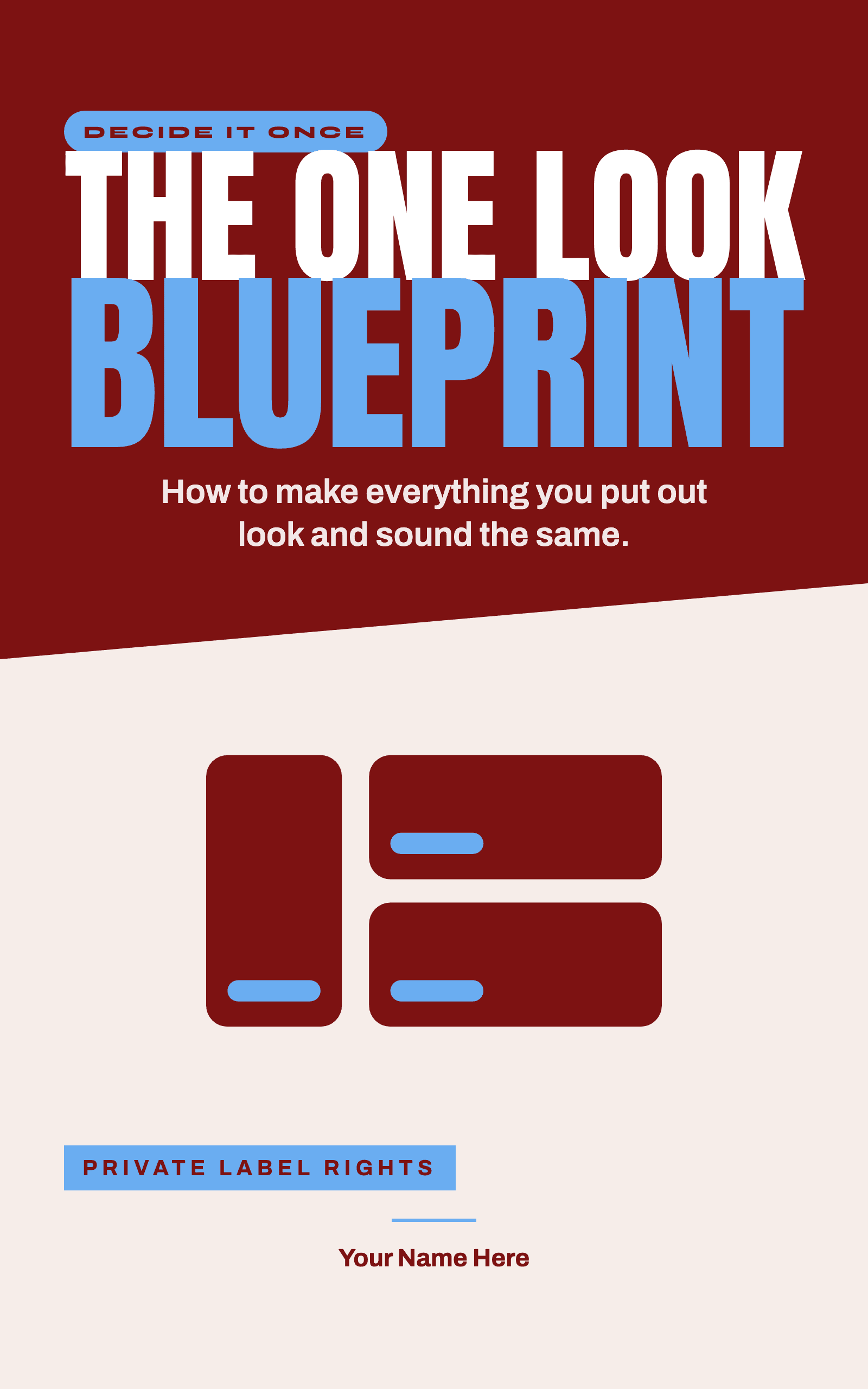 The One Look Blueprint, make everything your business puts out look and sound the same, rebrandable PLR ebook cover