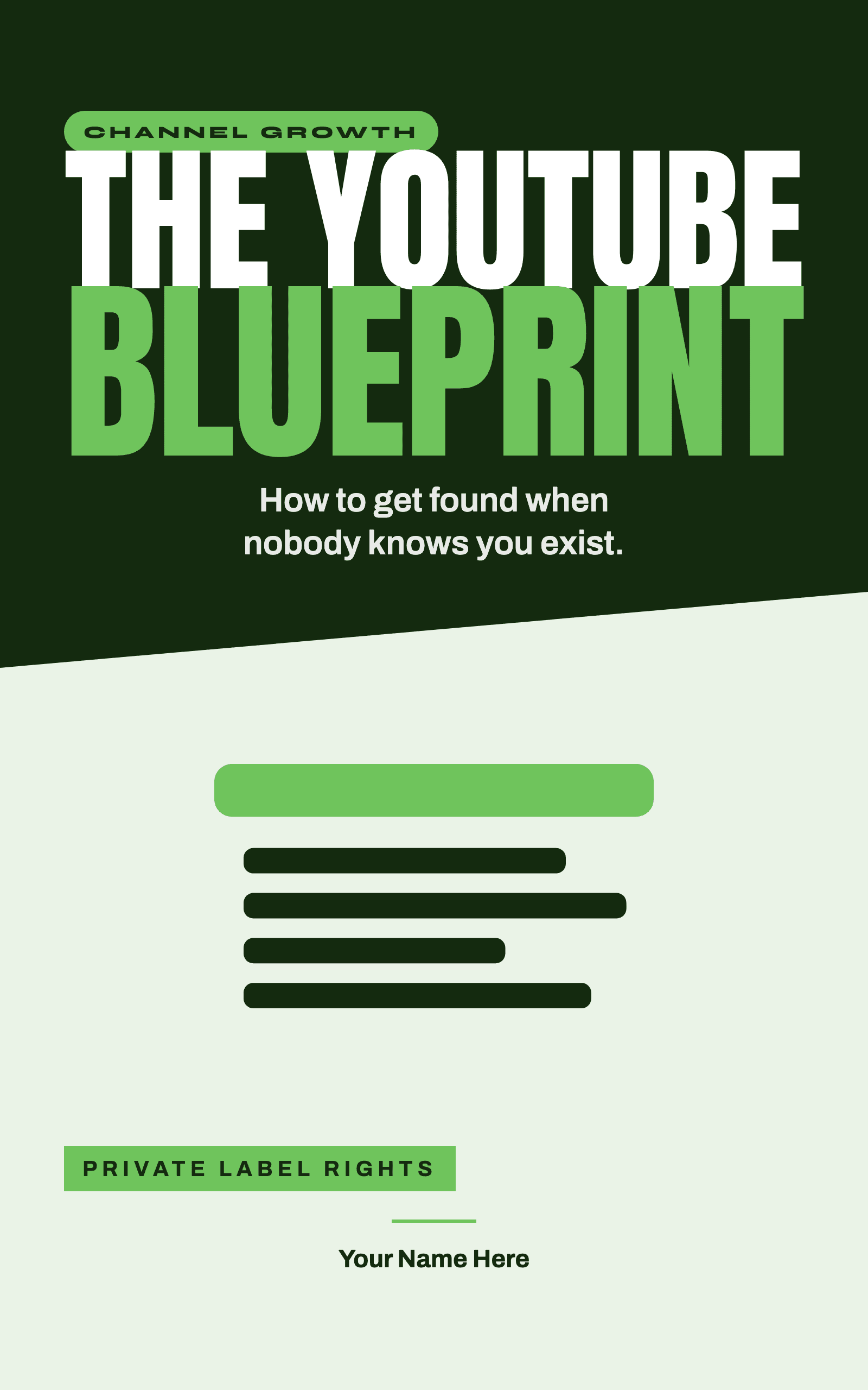The YouTube Blueprint, how to get found when nobody knows you exist, rebrandable PLR ebook cover